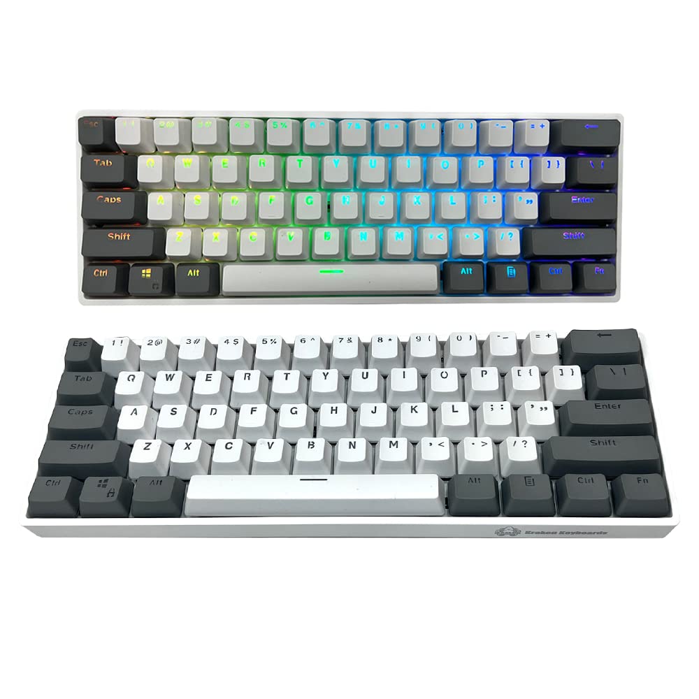 Kraken Keyboards Pro 60 Percent Keyboard 60% Gaming Keyboard Mechanical - Black & Grey - HOT SWAPPABLE - for Gaming On PC, Xbox, PlayStation & MAC (Stealth | Silver Switches)